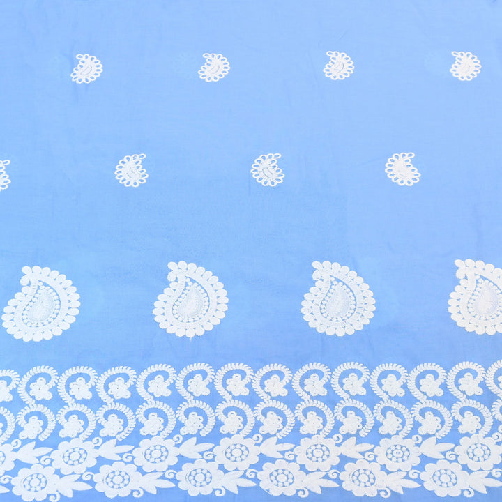 Premium Cotton Chicken Embroidery Plazo Fabric | Soft Cotton Designer Embroidered Fabric | HT11416-08