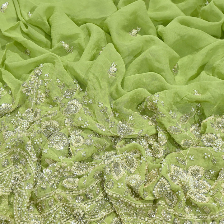 Premium Viscose Georgette Moti Embroidery Fabric 54" | Designer Fabric | V2896C-02