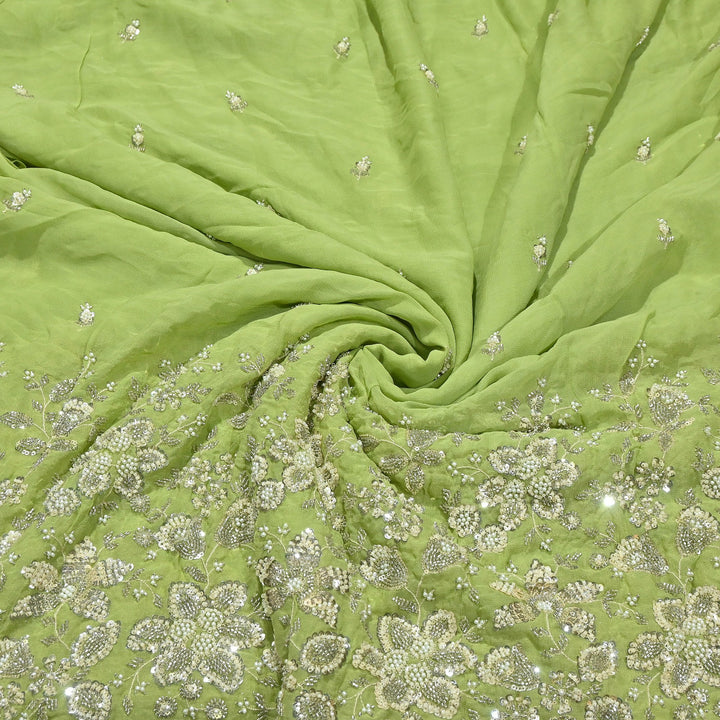 Premium Viscose Georgette Moti Embroidery Fabric 54" | Designer Fabric | V2896C-02