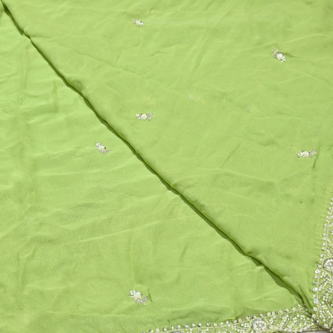 Premium Viscose Georgette Moti Embroidery Duppta Fabric | V2895C-02