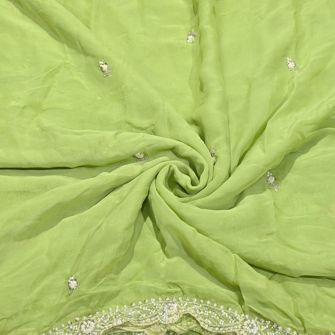 Premium Viscose Georgette Moti Embroidery Duppta Fabric | V2895C-02