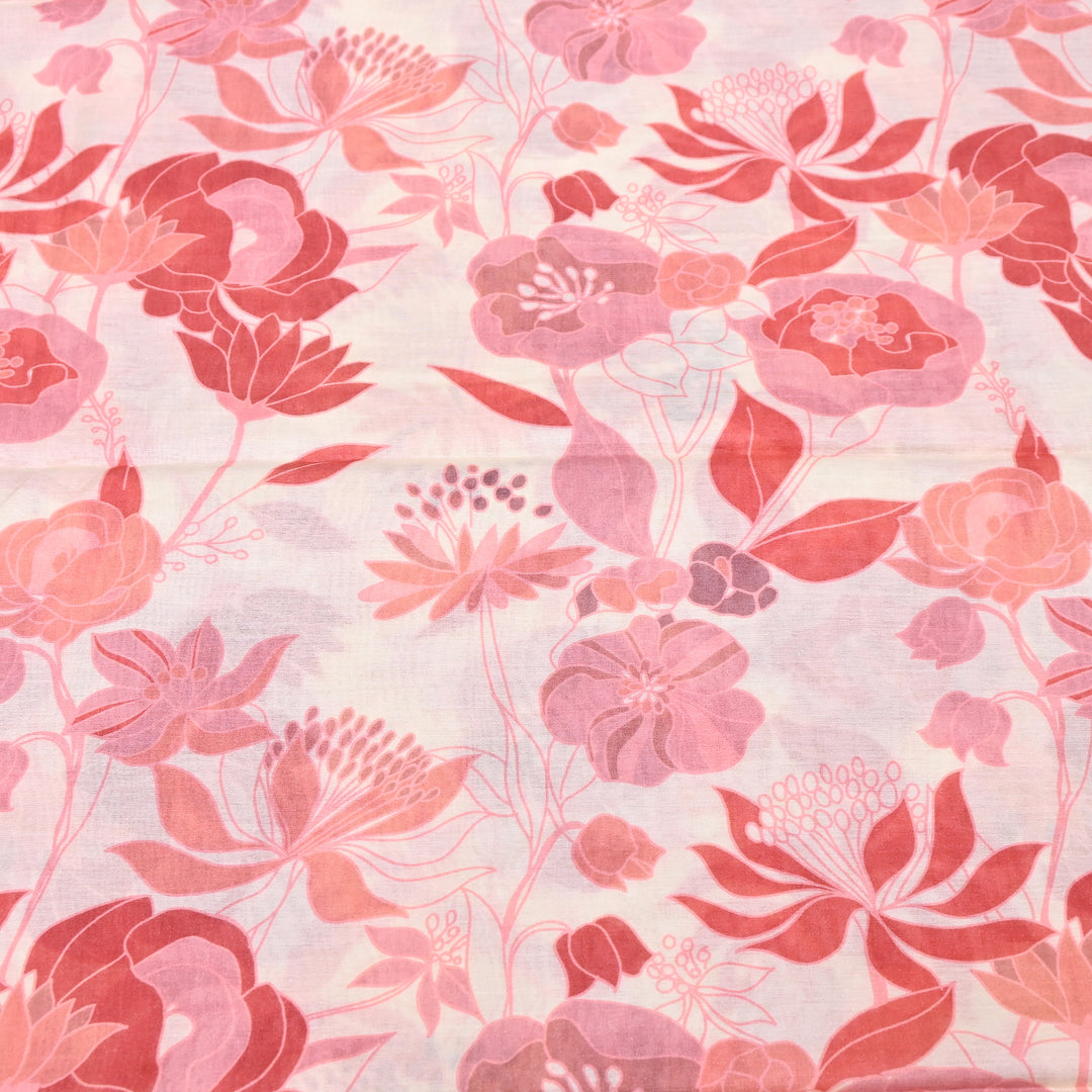 Mul Chanderi Digital Print Fabric - Soft Lightweight Designer Fabric GT0185-A5
