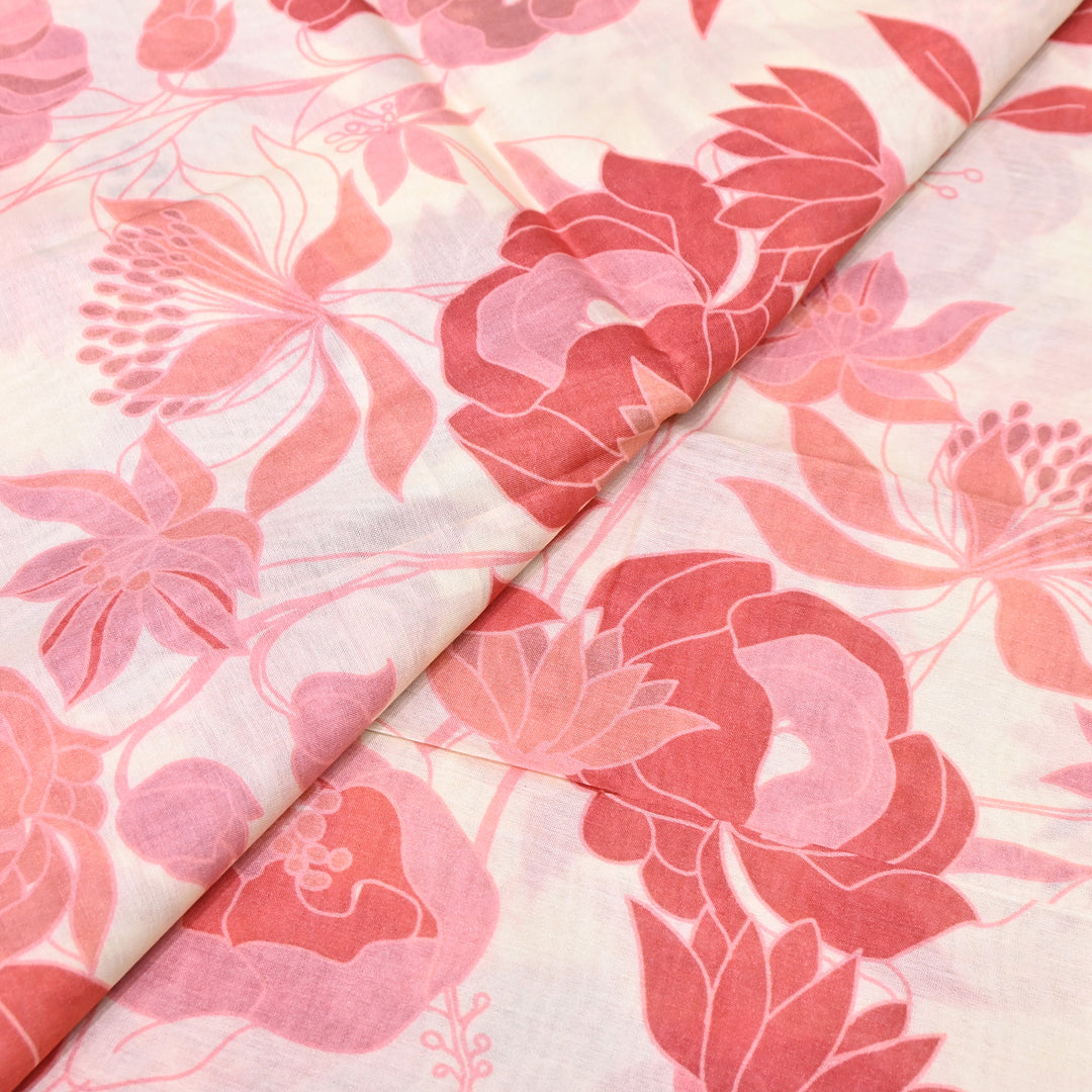 Mul Chanderi Digital Print Fabric - Soft Lightweight Designer Fabric GT0185-A5