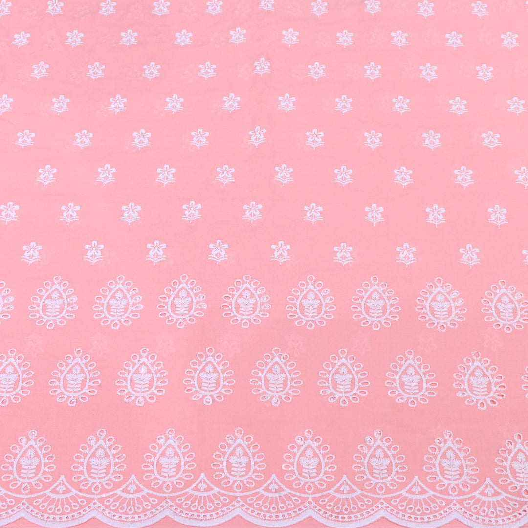 Premium Cotton Chicken Embroidery Plazo Fabric | Soft Cotton Designer Embroidered Fabric | HT73233-04