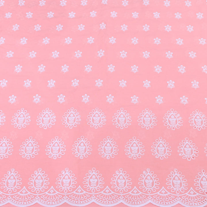 Premium Cotton Chicken Embroidery Plazo Fabric | Soft Cotton Designer Embroidered Fabric | HT73233-04