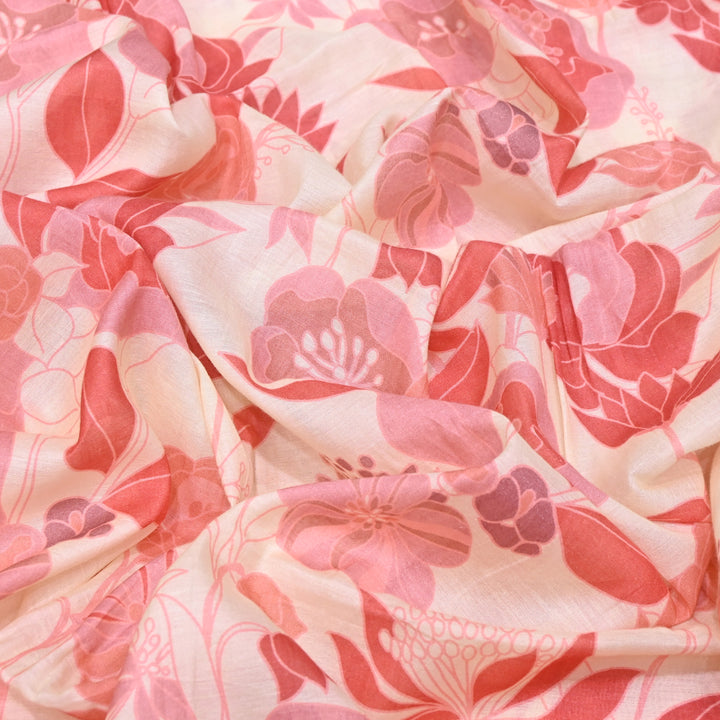Mul Chanderi Digital Print Fabric - Soft Lightweight Designer Fabric GT0185-A5