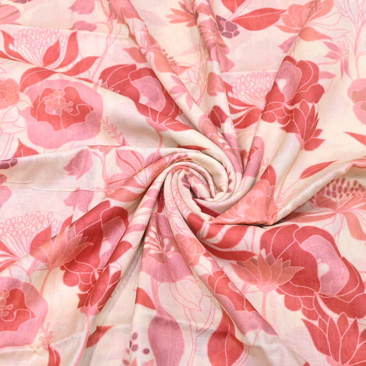 Mul Chanderi Digital Print Fabric - Soft Lightweight Designer Fabric GT0185-A5
