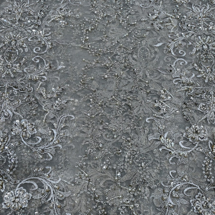 Beautiful Designer Imported Net Cut Dana And Threads Work ,Tassels Heavy  Embroidery Fabrics