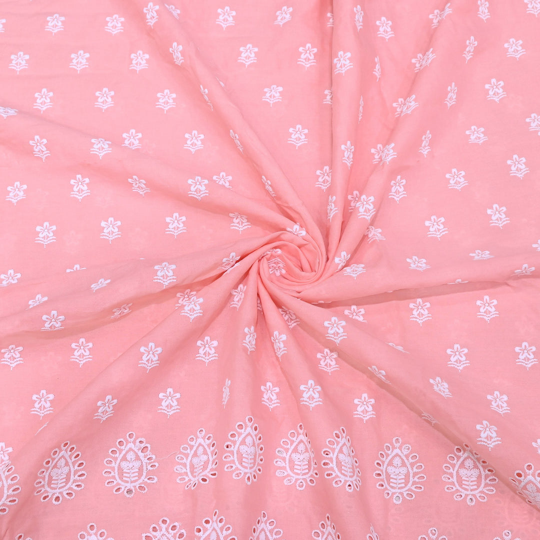 Premium Cotton Chicken Embroidery Plazo Fabric | Soft Cotton Designer Embroidered Fabric | HT73233-04