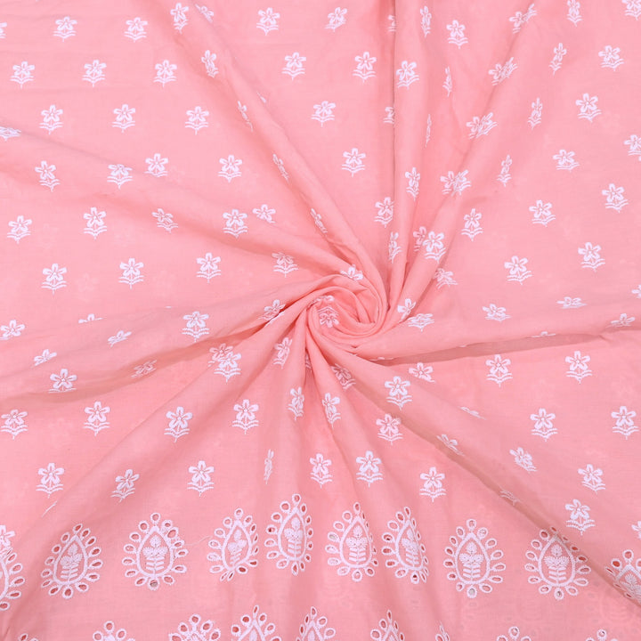 Premium Cotton Chicken Embroidery Plazo Fabric | Soft Cotton Designer Embroidered Fabric | HT73233-04