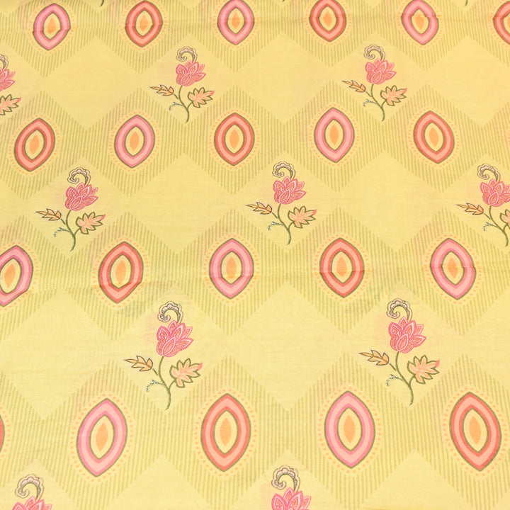 Mul Chanderi Digital Print Fabric - Soft Lightweight Designer Fabric GT0185-A2