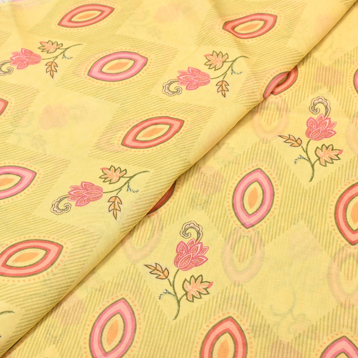 Mul Chanderi Digital Print Fabric - Soft Lightweight Designer Fabric GT0185-A2