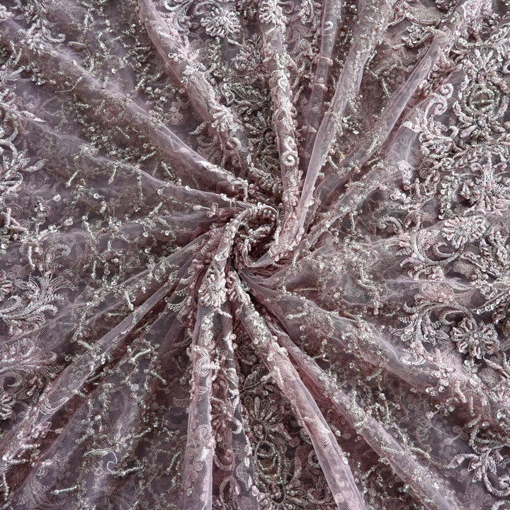 Beautiful Designer Imported Net Cut Dana And Threads Work ,Tassels Heavy  Embroidery Fabrics