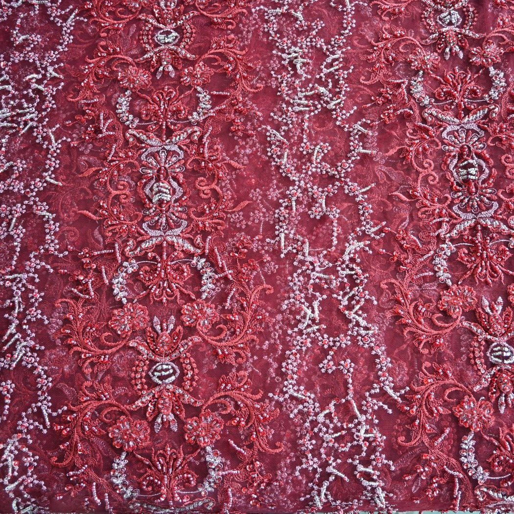 Beautiful Designer Imported Net Cut Dana And Threads Work ,Tassels Heavy  Embroidery Fabrics