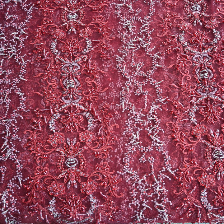 Beautiful Designer Imported Net Cut Dana And Threads Work ,Tassels Heavy  Embroidery Fabrics