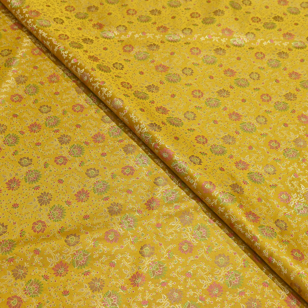 Premium Katan Silk Tehra Brocade Fabric | Traditional Designer Silk Brocade | AAR0335-02