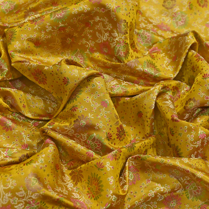 Premium Katan Silk Tehra Brocade Fabric | Traditional Designer Silk Brocade | AAR0335-02