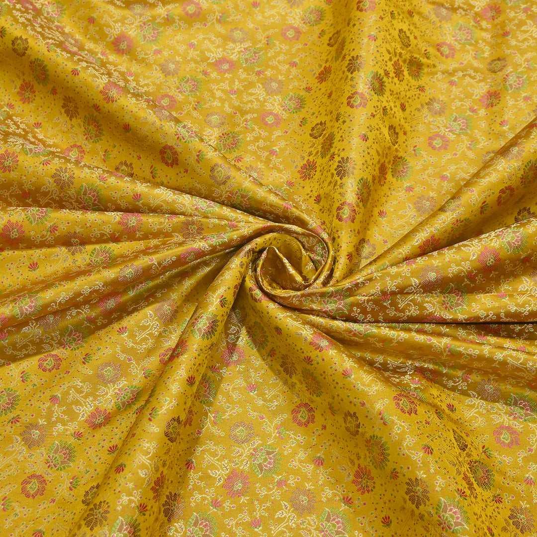 Premium Katan Silk Tehra Brocade Fabric | Traditional Designer Silk Brocade | AAR0335-02