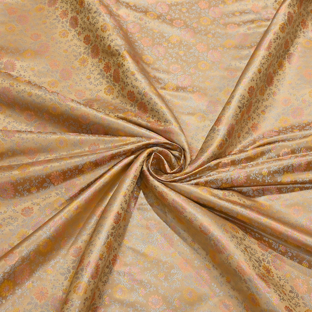 Premium Katan Silk Tehra Brocade Fabric | Traditional Designer Silk Brocade | AAR0335-01