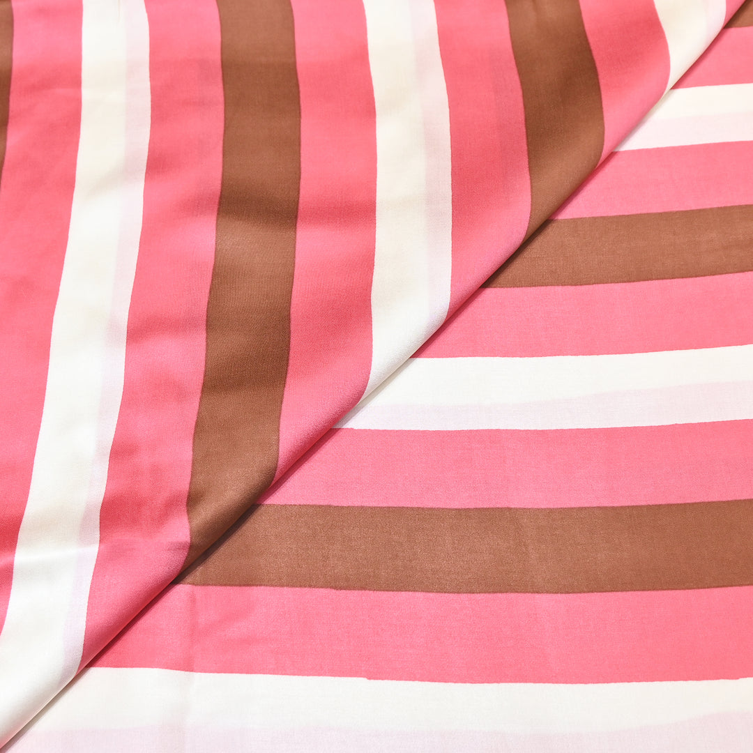Elegant Modal Satin Digital Print Fabric 4 – Soft Luxury Designer Fabric - 001416-K14