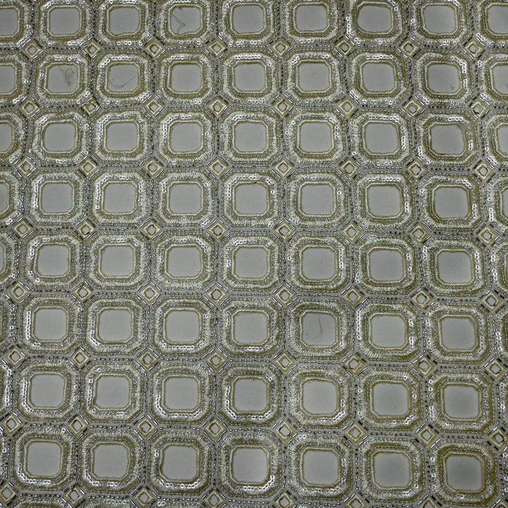 Net Cut Work With Cut Dana Sequins Embroidery Fabric