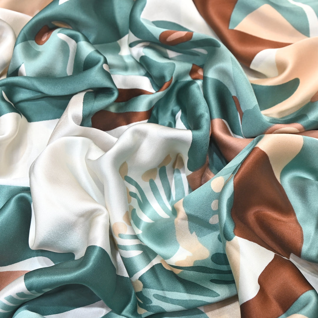 Elegant Modal Satin Digital Print Fabric 4 – Soft Luxury Designer Fabric - 001416-K11