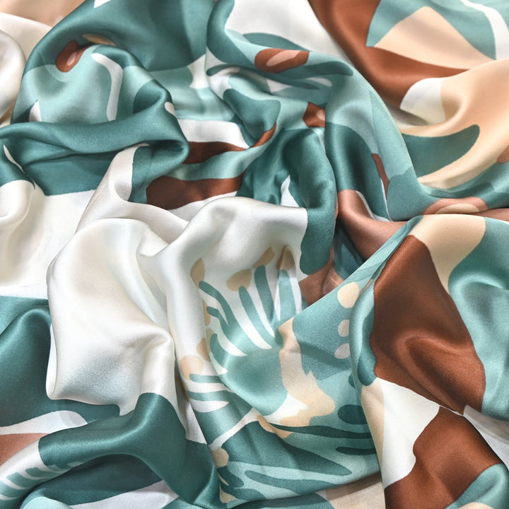 Elegant Modal Satin Digital Print Fabric 4 – Soft Luxury Designer Fabric - 001416-K11