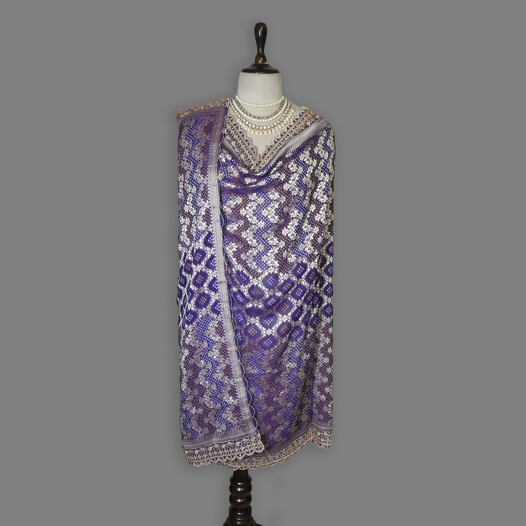 Premium Georgette Bandhani Zari Jacquard Dupatta – Designer Festive Ethnic Dupatta for Women-BF6181-1