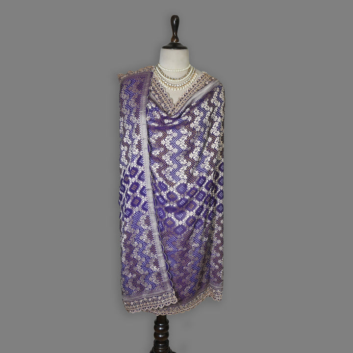 Premium Georgette Bandhani Zari Jacquard Dupatta – Designer Festive Ethnic Dupatta for Women-BF6181-1
