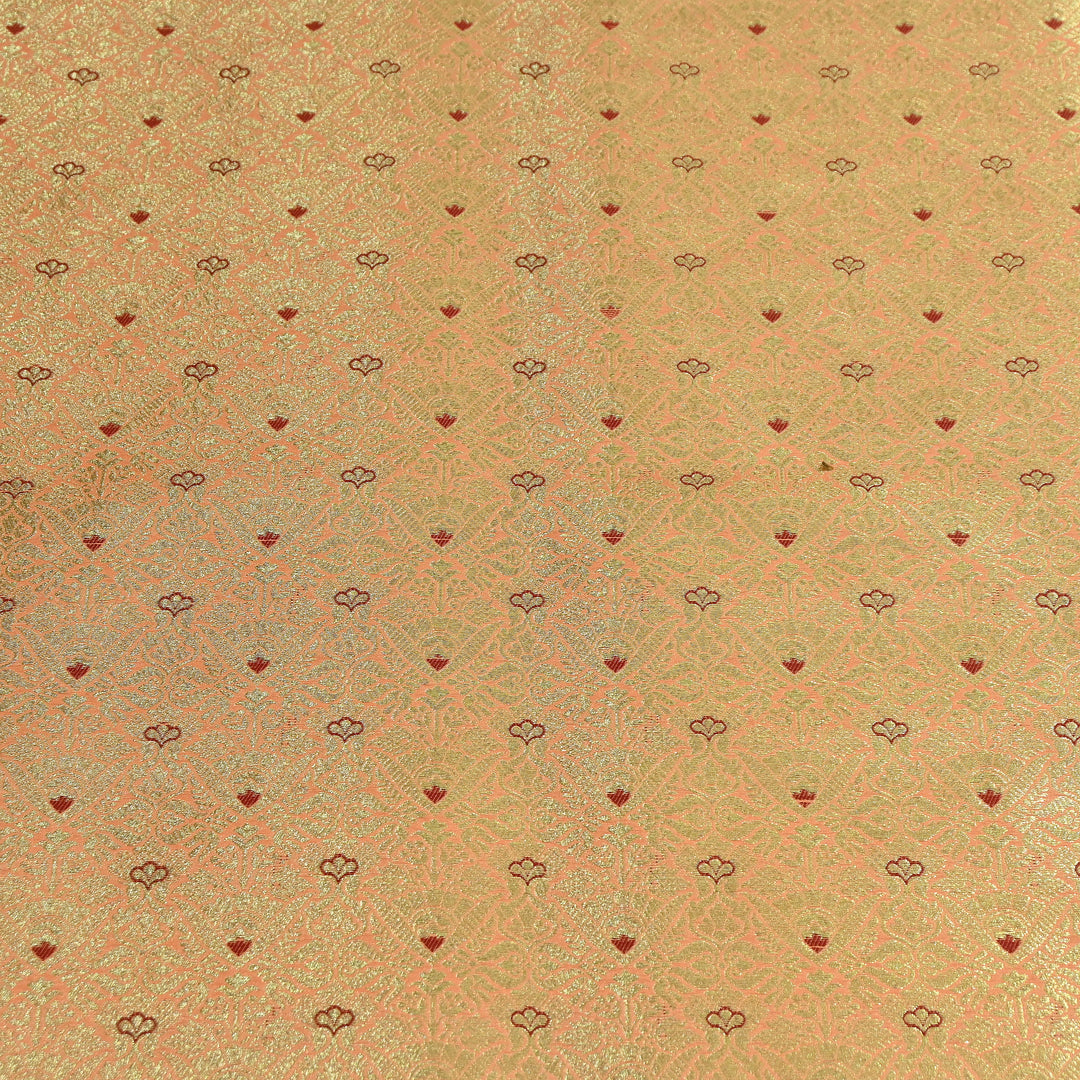 Premium Katan Silk Zari Mina Brocade Fabric | AAR335-01