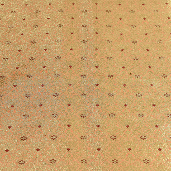 Premium Katan Silk Zari Mina Brocade Fabric | AAR335-01