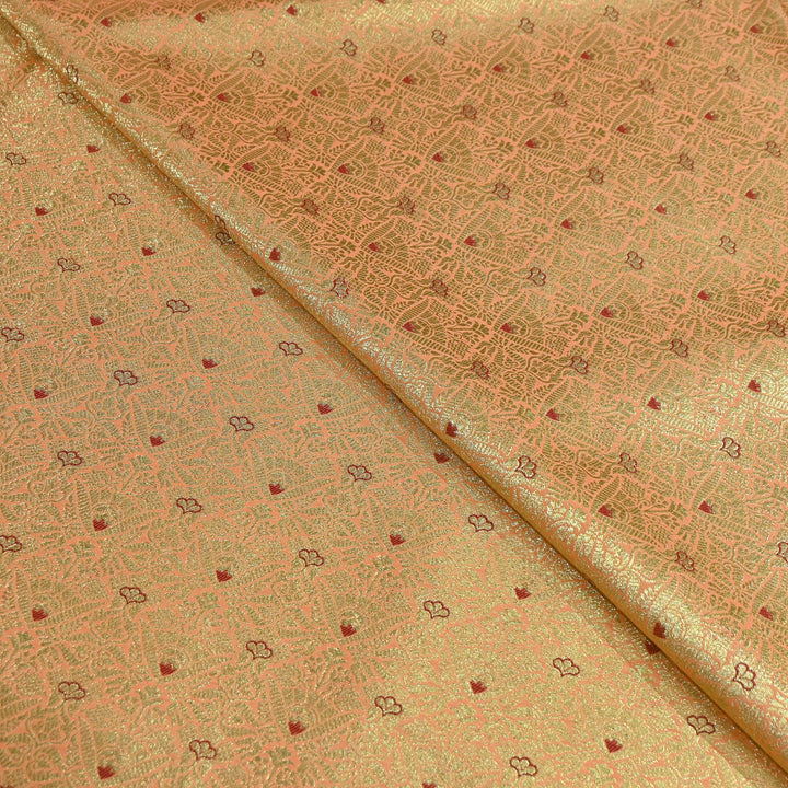 Premium Katan Silk Zari Mina Brocade Fabric | AAR335-01