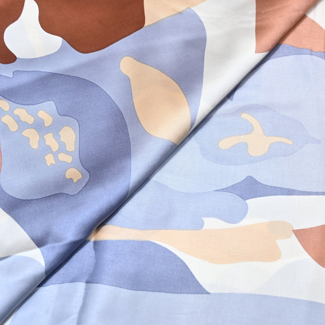 Elegant Modal Satin Digital Print Fabric 4 – Soft Luxury Designer Fabric - 001416-K15