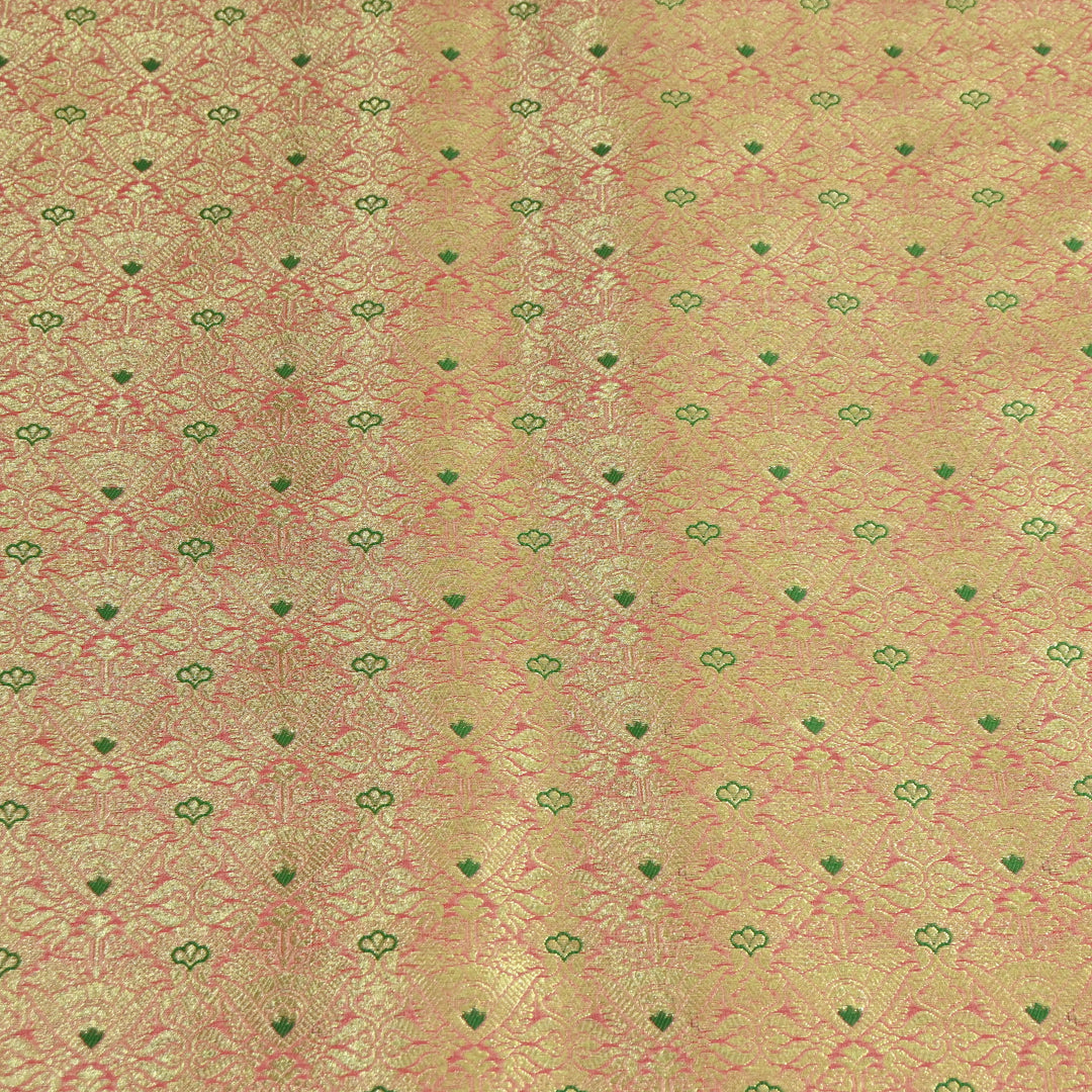 Premium Katan Silk Zari Mina Brocade Fabric | AAR335-02