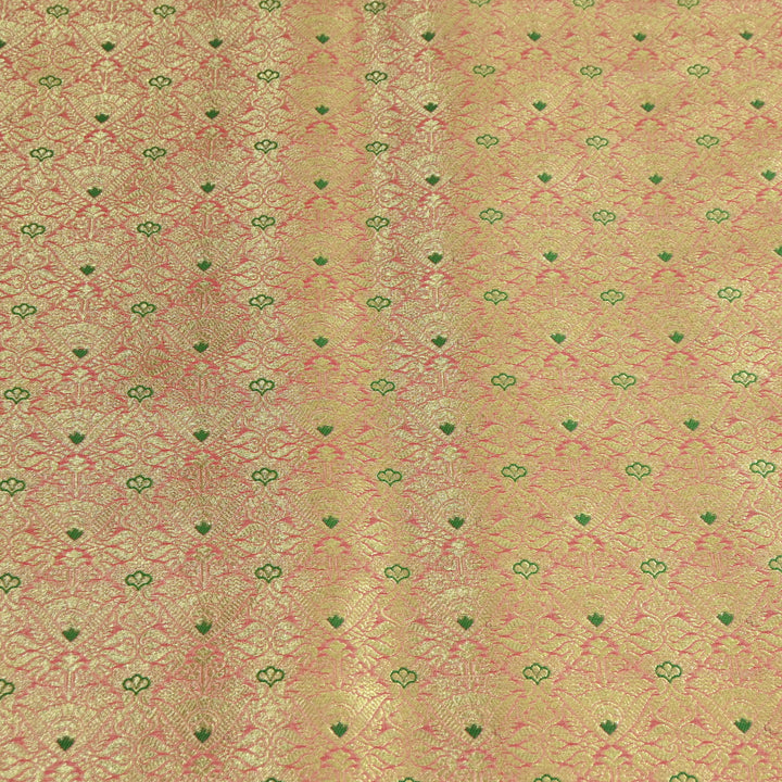 Premium Katan Silk Zari Mina Brocade Fabric | AAR335-02
