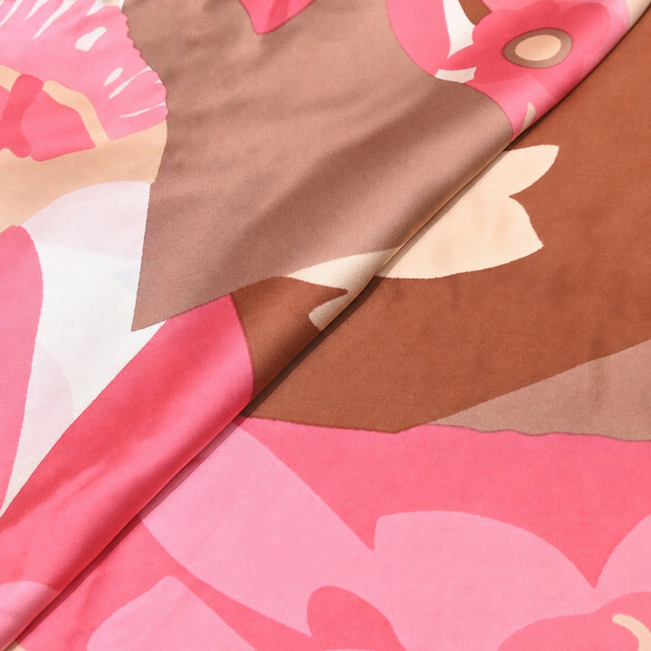 Elegant Modal Satin Digital Print Fabric 4 – Soft Luxury Designer Fabric - 001416-K13