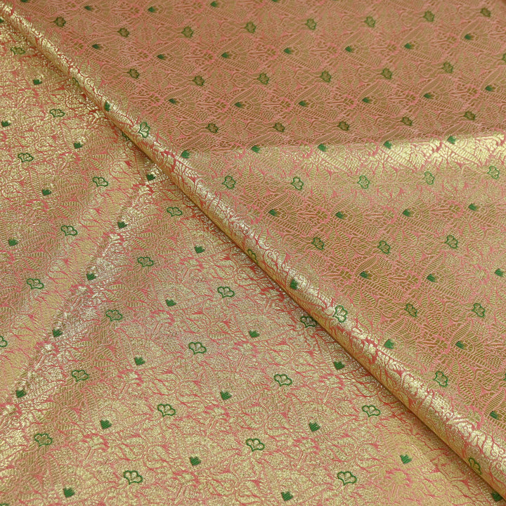 Premium Katan Silk Zari Mina Brocade Fabric | AAR335-02