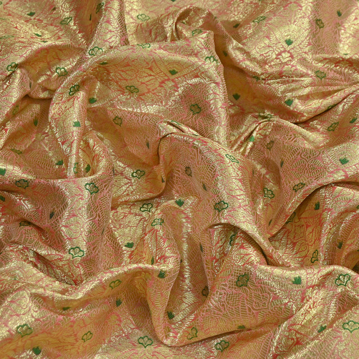 Premium Katan Silk Zari Mina Brocade Fabric | AAR335-02