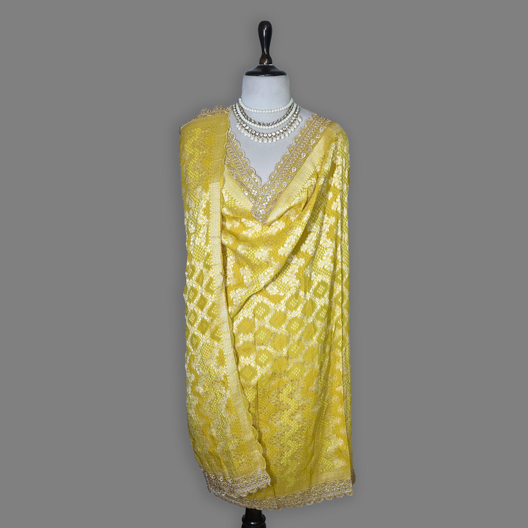 Premium Georgette Bandhani Zari Jacquard Dupatta – Designer Festive Ethnic Dupatta for Women-BF6181-5
