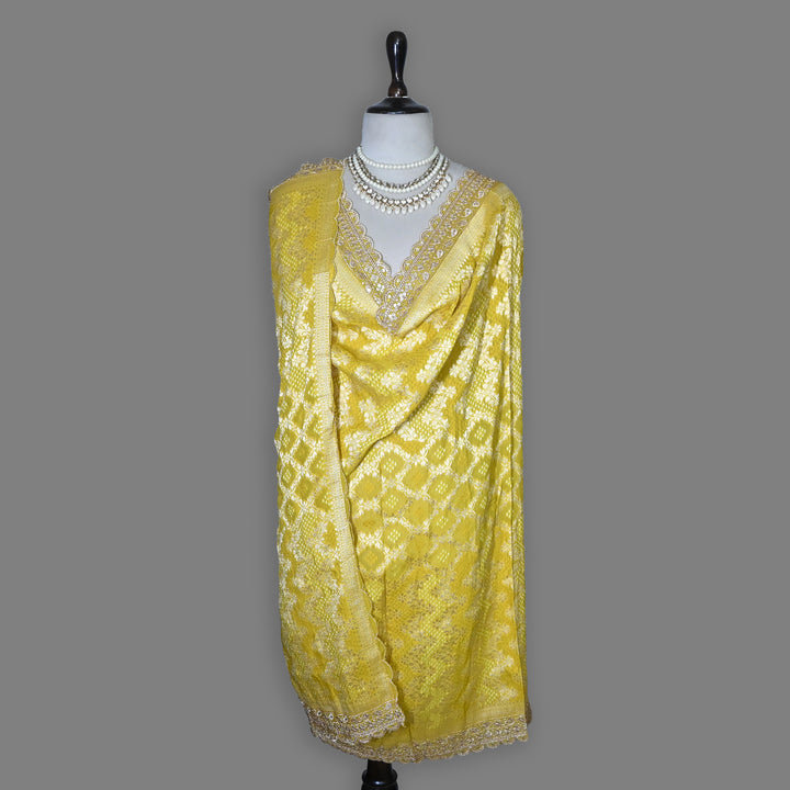 Premium Georgette Bandhani Zari Jacquard Dupatta – Designer Festive Ethnic Dupatta for Women-BF6181-5