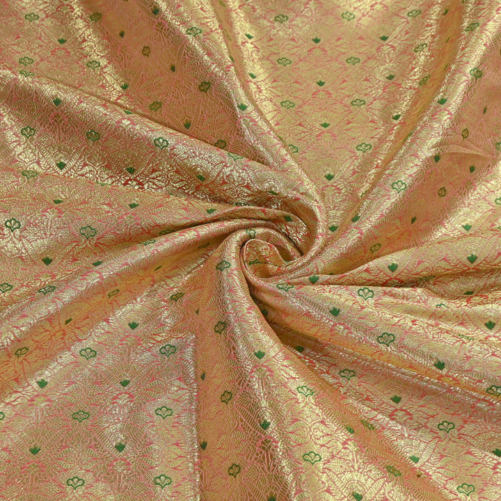 Premium Katan Silk Zari Mina Brocade Fabric | AAR335-02
