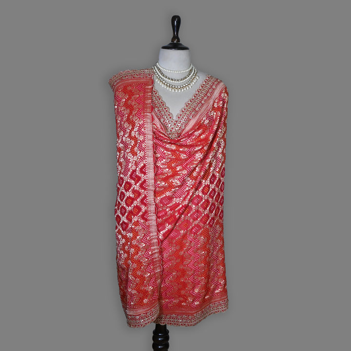 Premium Georgette Bandhani Zari Jacquard Dupatta – Designer Festive Ethnic Dupatta for Women-BF6181-6