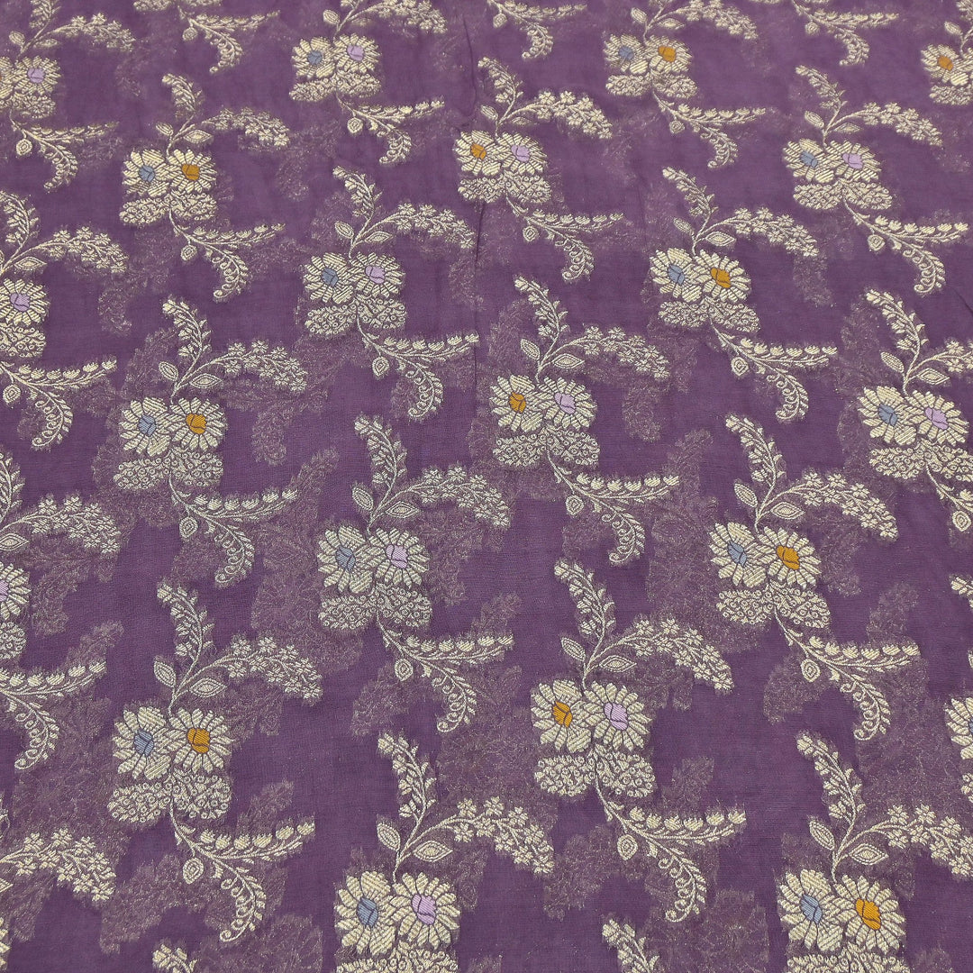 Premium Dyed Viscose Georgette Zari Jacquard Fabric - SIN360-A