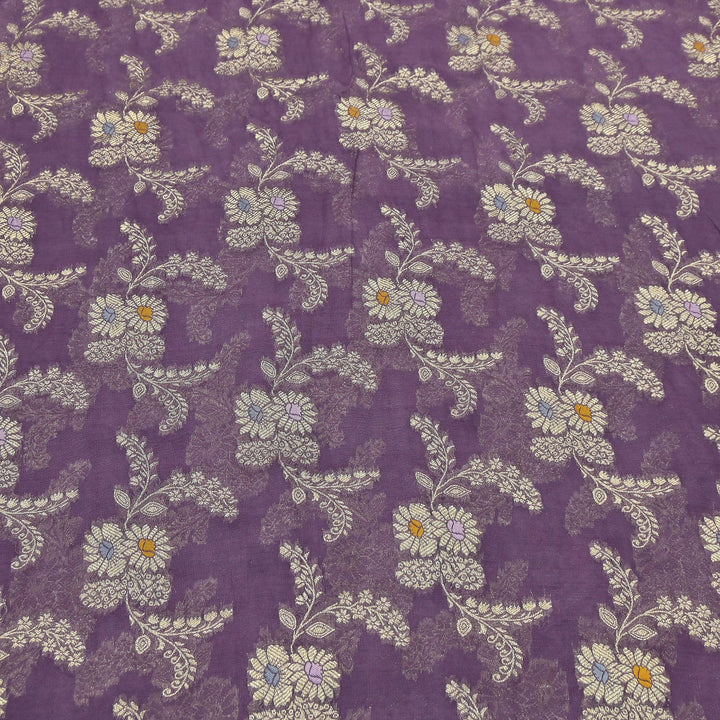 Premium Dyed Viscose Georgette Zari Jacquard Fabric - SIN360-A