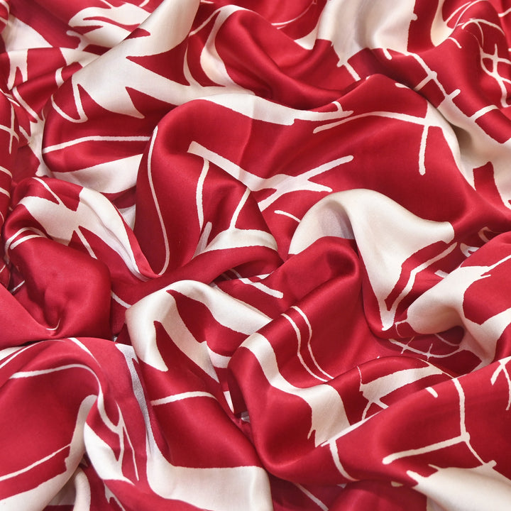 Elegant Modal Satin Digital Print Fabric 4 – Soft Luxury Designer Fabric - 001416-K8