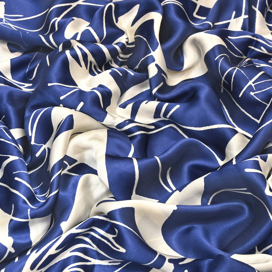 Elegant Modal Satin Digital Print Fabric 4 – Soft Luxury Designer Fabric - 001416-K10