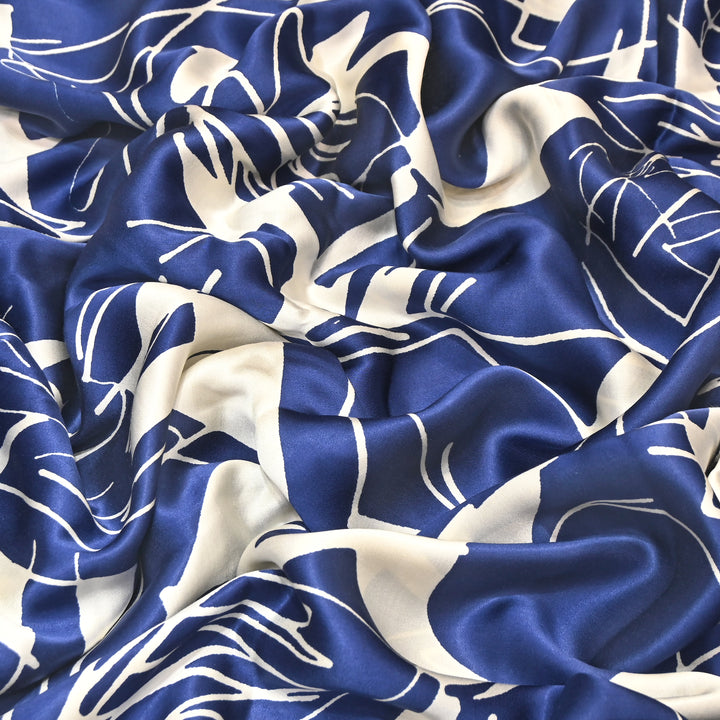 Elegant Modal Satin Digital Print Fabric 4 – Soft Luxury Designer Fabric - 001416-K10