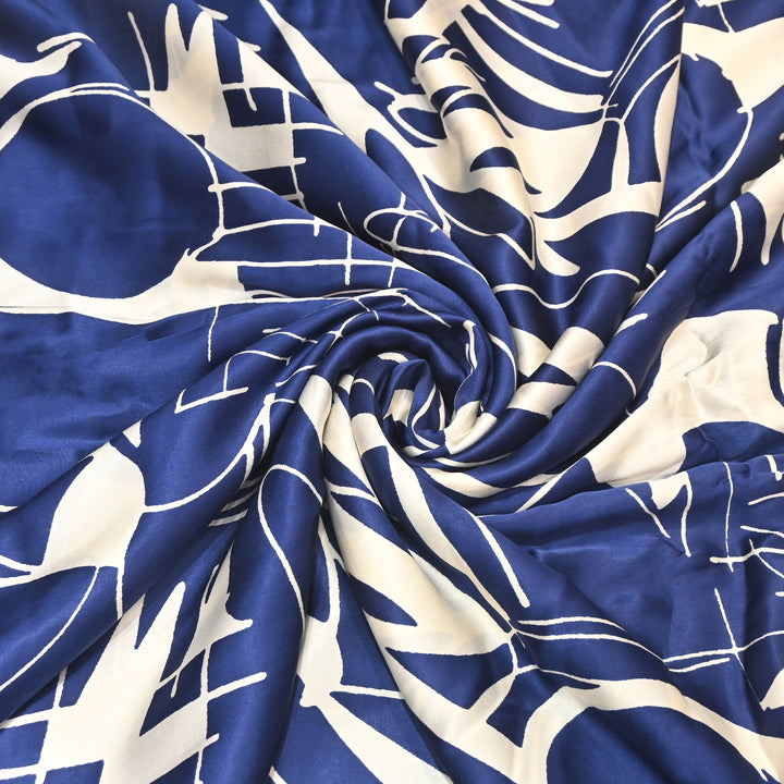 Elegant Modal Satin Digital Print Fabric 4 – Soft Luxury Designer Fabric - 001416-K10