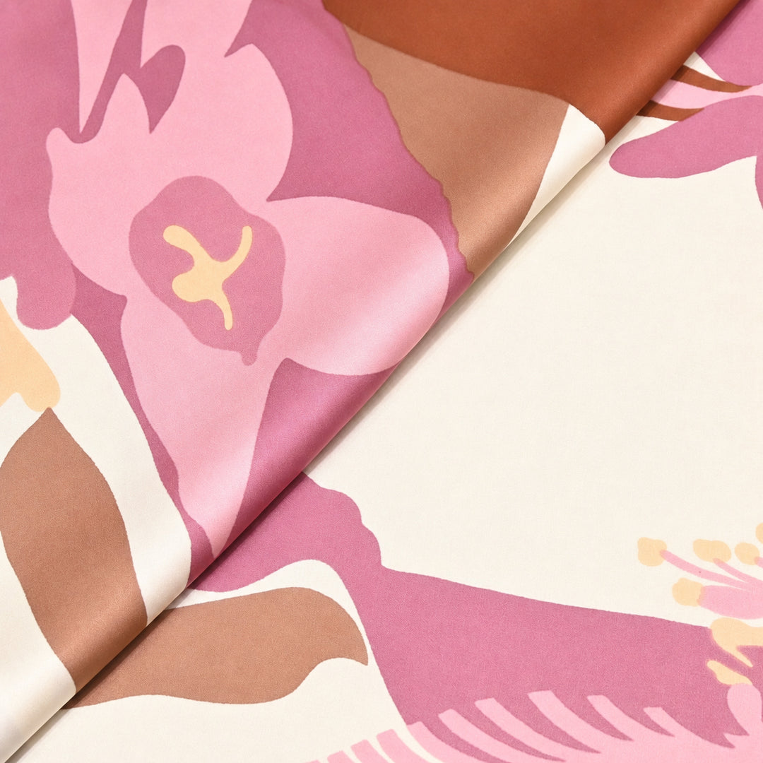 Elegant Modal Satin Digital Print Fabric 4 – Soft Luxury Designer Fabric - 001416-K19