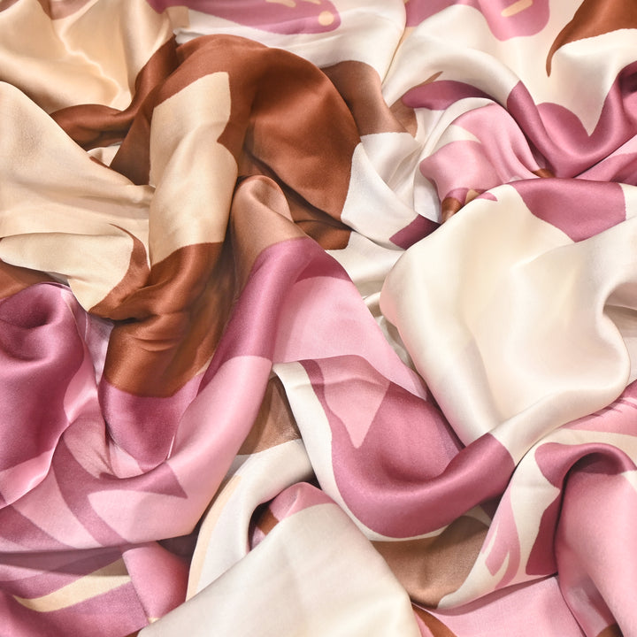 Elegant Modal Satin Digital Print Fabric 4 – Soft Luxury Designer Fabric - 001416-K19